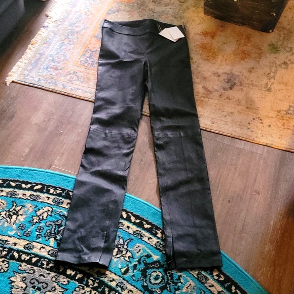 SOLD NWT Helmut Lang high rise bootcut leather pant ladies size 6N - Picture 6 of 16